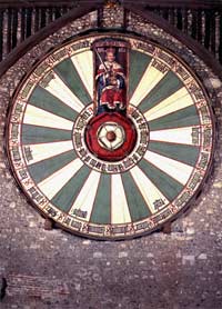 Round Table hanging in Winchester Castle.